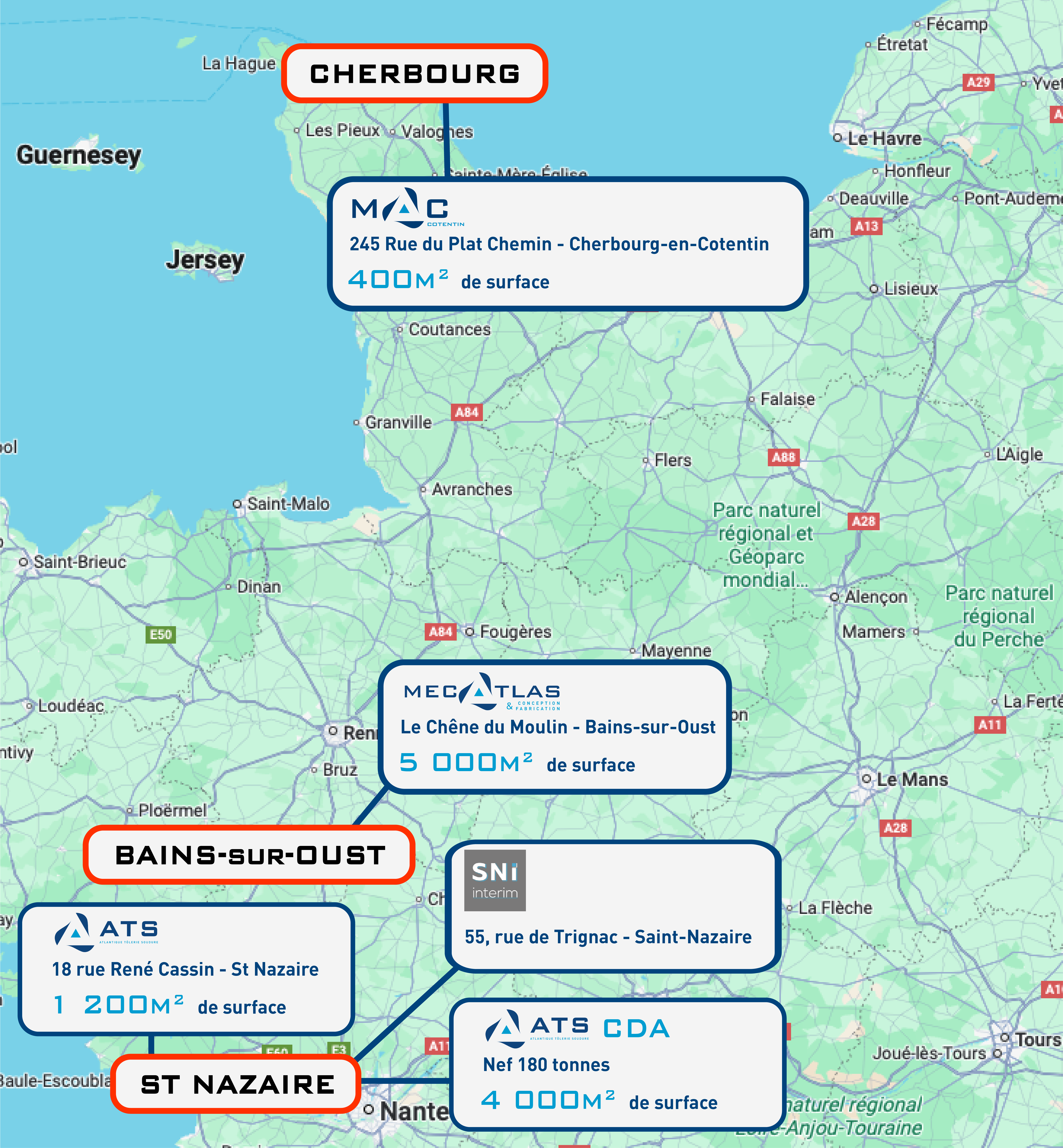 Implantations AD2C grand ouest